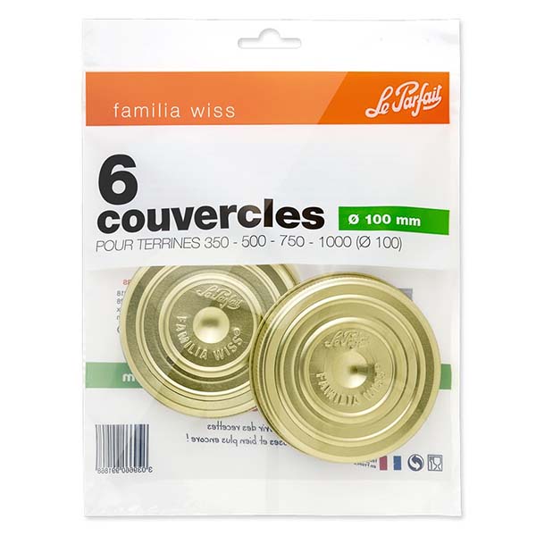 Le Parfait® Familia Wiss 6 deksels Ø100 mm Le Parfait® Familia Wiss 6 deksels Ø100 mm