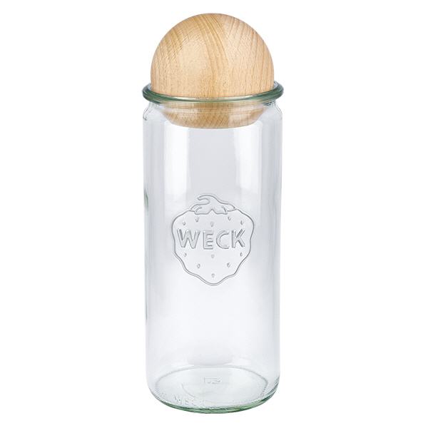 1040ml cilinderglas WECK RR80 met houten bal