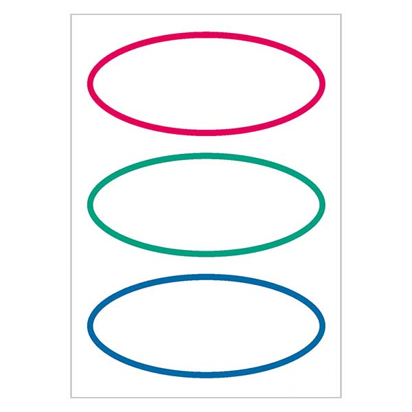 Universele etiketten driekleur (18 stickers) 76x34mm Universele etiketten driekleur (18 stickers) 76x34mm
