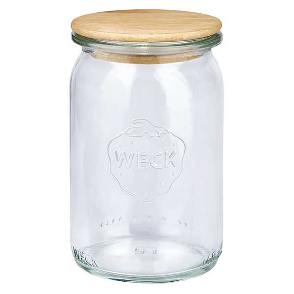 145ml cilinderglas WECK RR40 met hout deksel