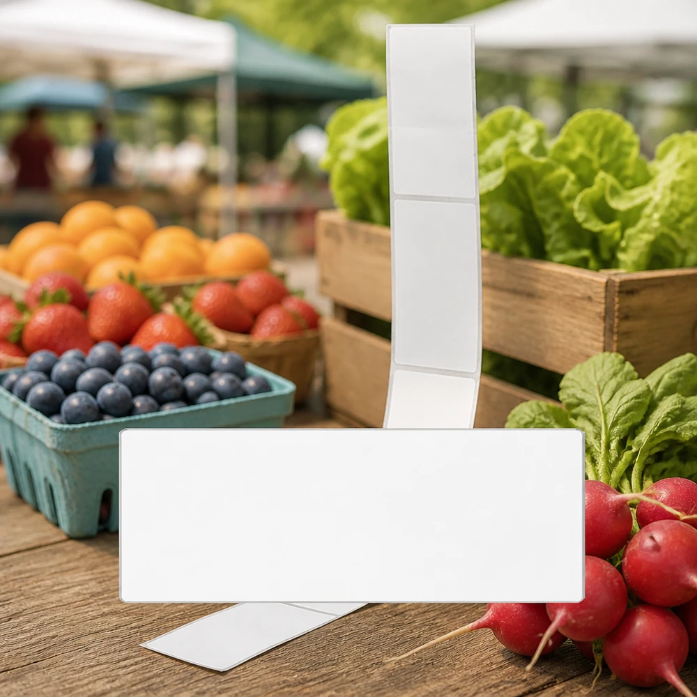 Etiketten 54x154,5mm voor prijskaartjes op de wekelijkse markt voor vers fruit en groenten