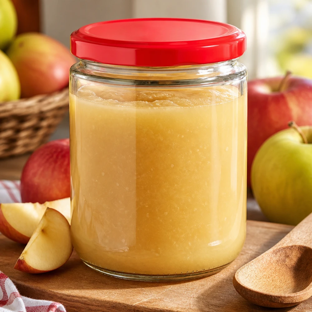 UNiTWIST-inmaakpot van 490 ml met rode BasicSeal-deksel voor zelfgemaakte jam en fruitpuree