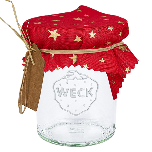 Stoffen doily sterren rood 120x120mm vierkant