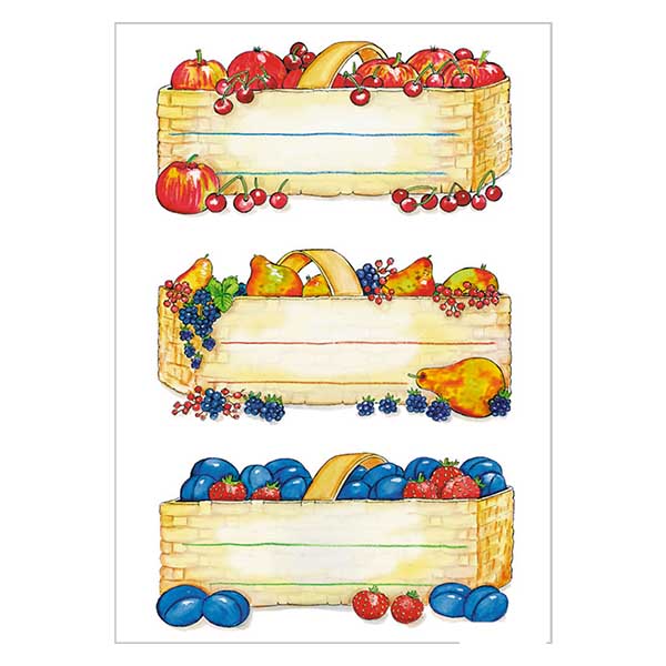 Keuken etiketten "Fruitmanden" (12 stickers) Keuken etiketten "Fruitmanden" (12 stickers)