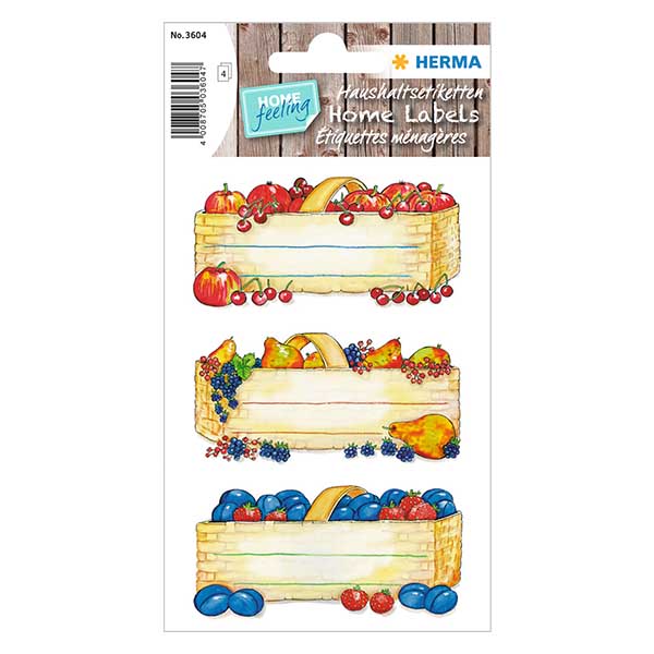 Keuken etiketten "Fruitmanden" (12 stickers) Keuken etiketten "Fruitmanden" (12 stickers)