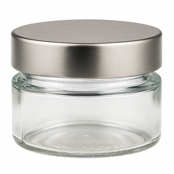 80ml rond glas met BasicSeal deksel zilver deep UNiTWIST