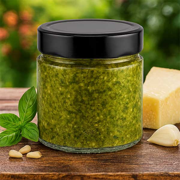 135ml rond glas met BasicSeal deksel zwart deep UNiTWIST