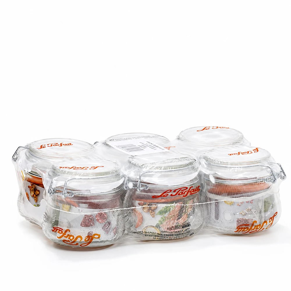 Le Parfait® pot 250 ml Ø70 mm voorraad 250ml Le Parfait voorraadpotten met draaidop in een set van 6 transparante inmaakpotten Super model