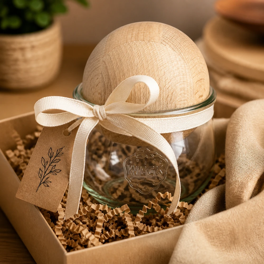580ml tulpenglas WECK RR100 met houten bal
