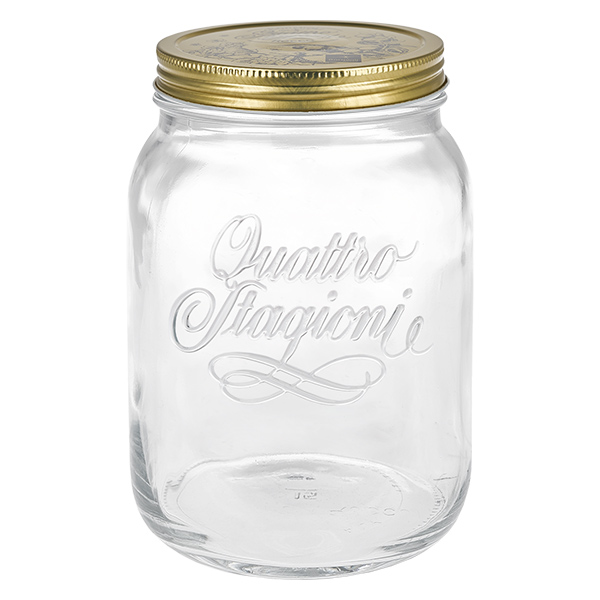 2000 ml rond glas "Quattro Stagioni" met deksel