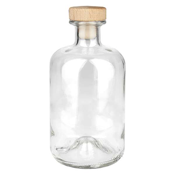 500 ml apothekersfles Eco met houten handvat en kurk UNiTWIST®