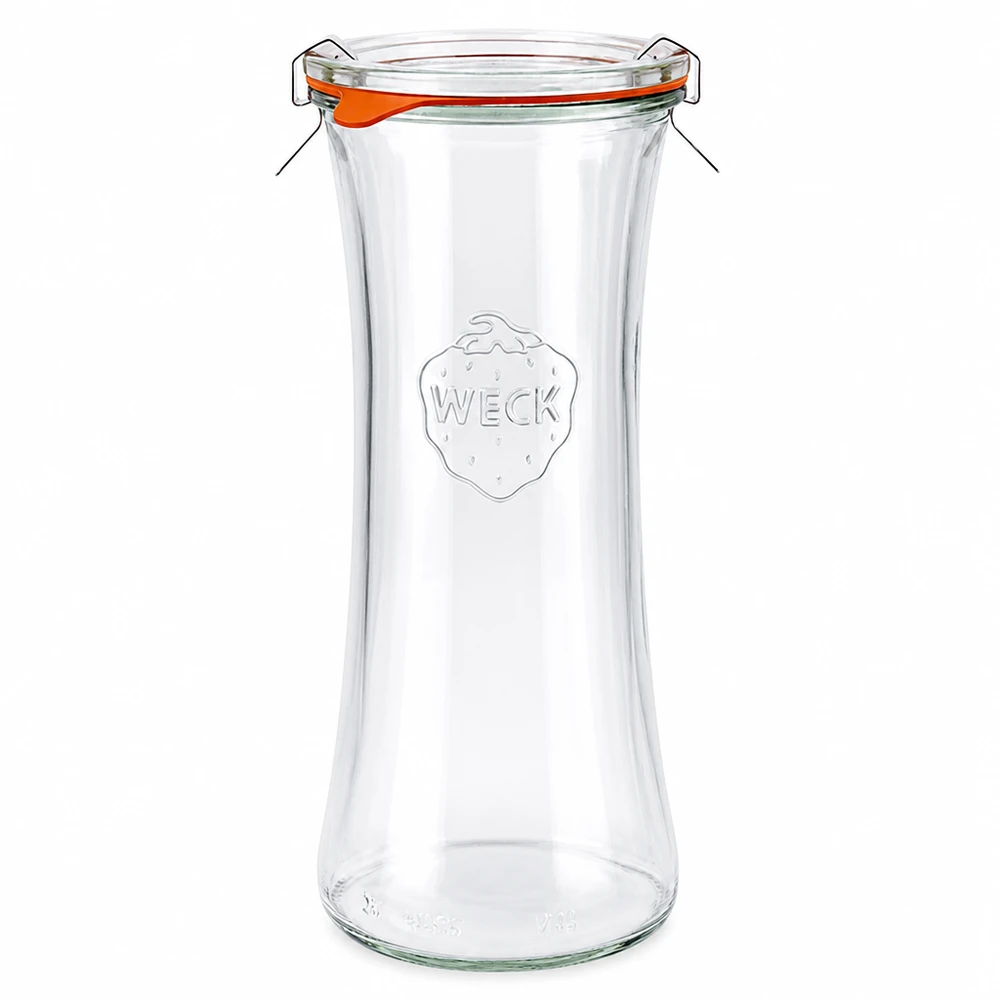 700ml delicatessenglas compleet WECK RR40 WECK delicatessenpot 700ml RR80 met glazen deksel en rubberen ring, lege inmaakpot voor inmaken en bewaren