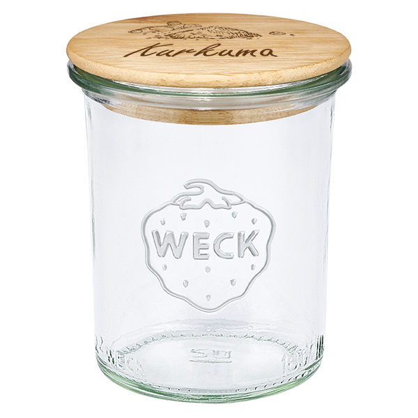 Houten dekselset "Kurkuma" met WECK weckpot 160ml Houten dekselset "Kurkuma" met WECK weckpot 160ml