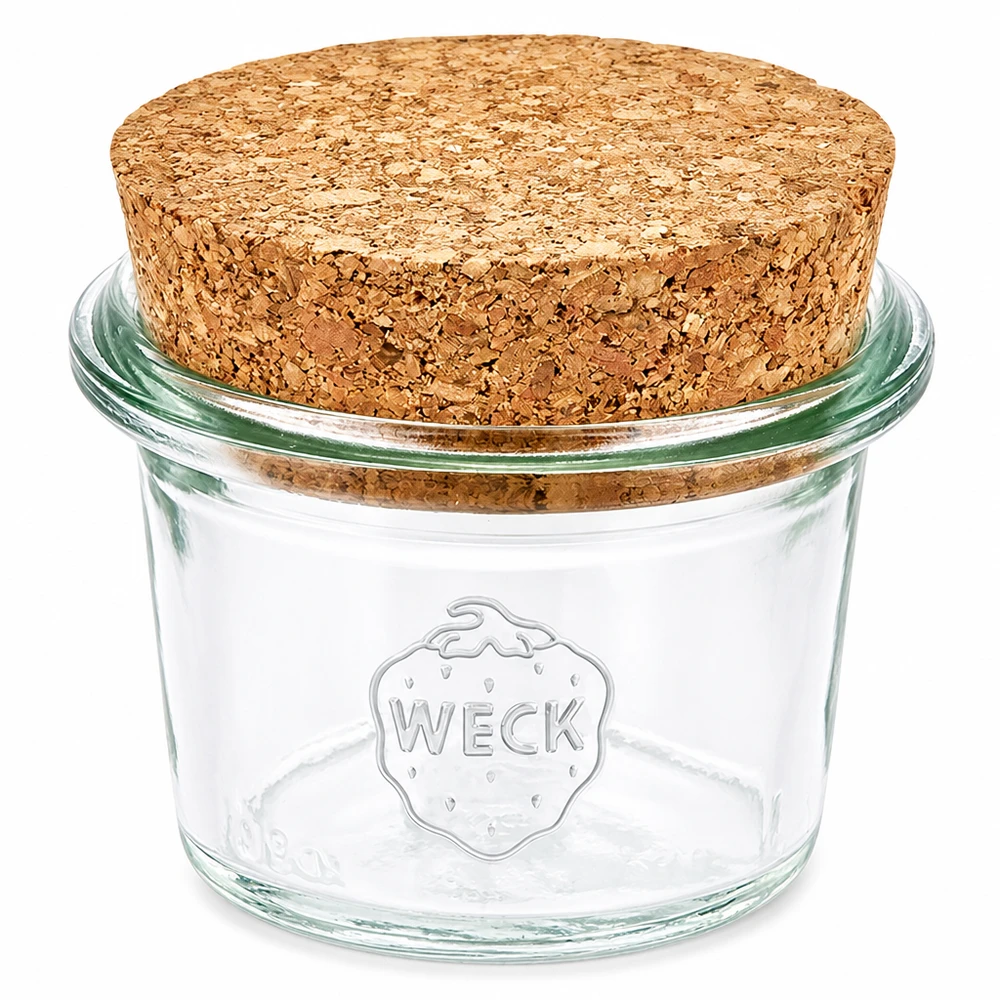 35ml WECK RR40 mason jar met natuurlijke kurk stop inmaak pot kleine opslag kruiden jam
