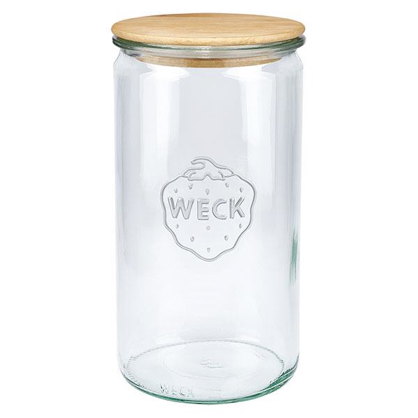 1590ml cilinderglas WECK RR100 met hout deksel