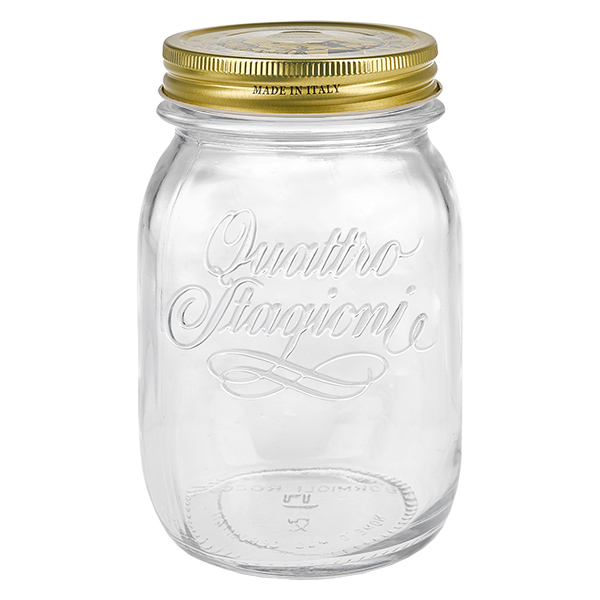 500 ml rond glas "Quattro Stagioni" met deksel
