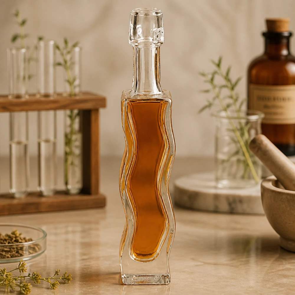 40 ml glazen fles Fila zonder beugel UNiTWIST® 40ml glazen fles Anna gevuld met gouden honing apothekersstijl kruiden decoratie natuurlijke keuken homeopathie sfeer