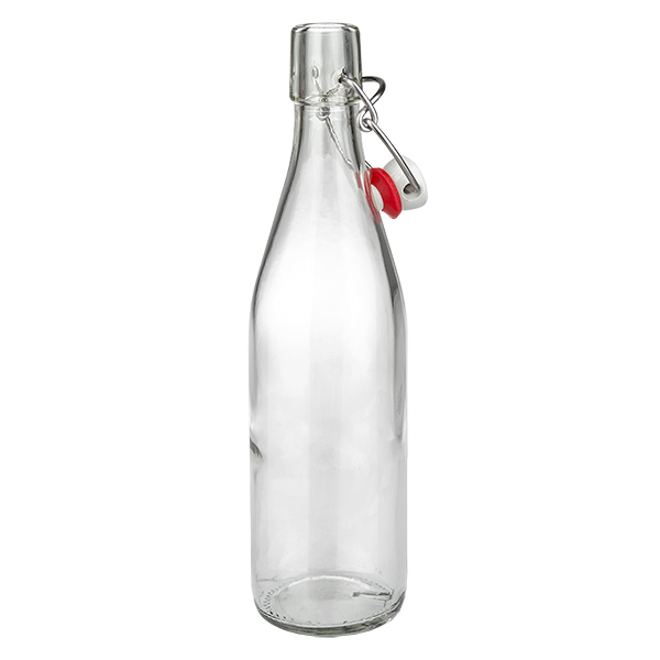 Glazen fles van 500 ml + porseleinen slingerdop UN...