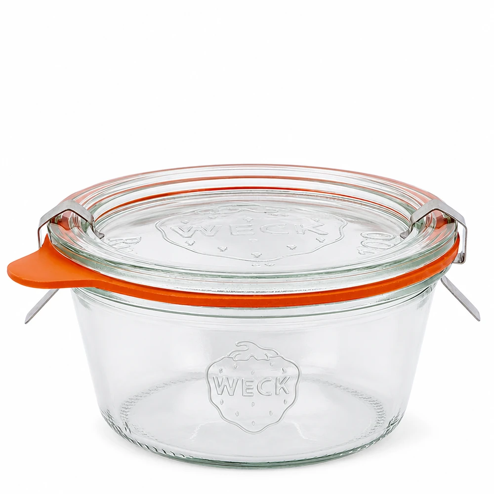 290ml stortglas laag compleet WECK RR80 WECK beker 290ml RR100 laag met glazen deksel en rubberen ring Inmaakpotje