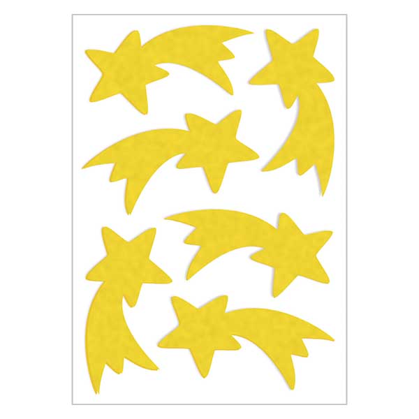Vilten stickers "Vallende ster" (6 stickers)