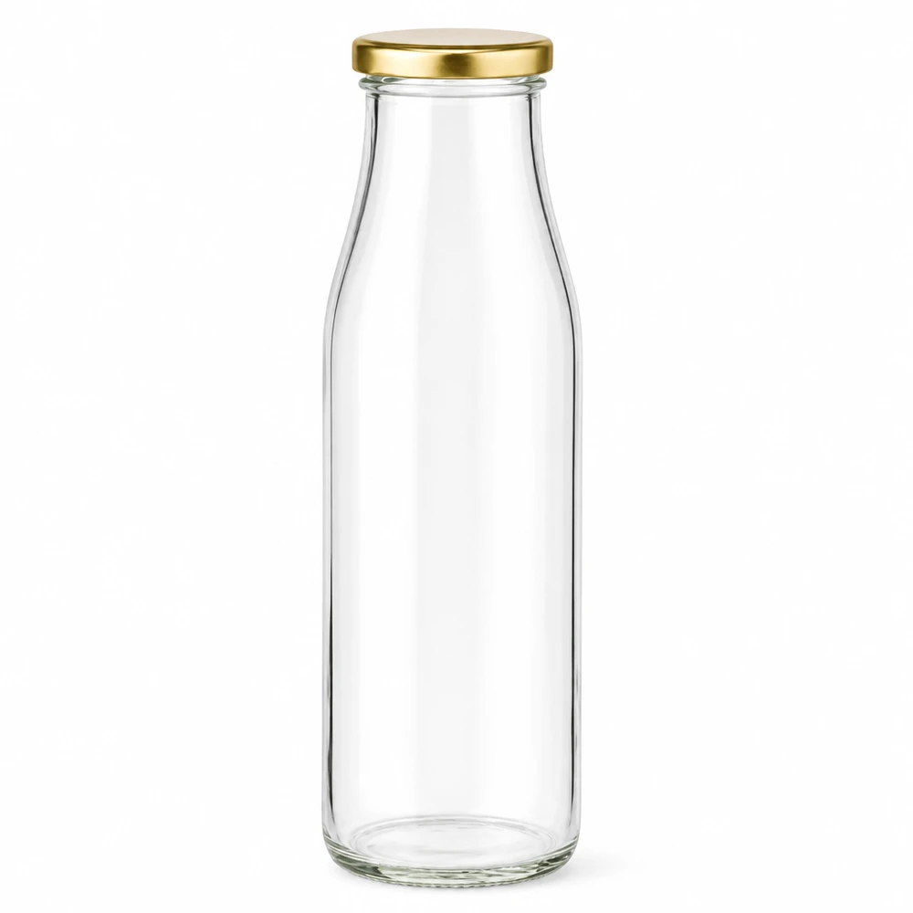 500ml fles met BasicSeal deksel goud UNiTWIST 500ml glazen fles met gouden BasicSeal deksel leeg transparant voor dranken melk sap UN-gecertificeerd