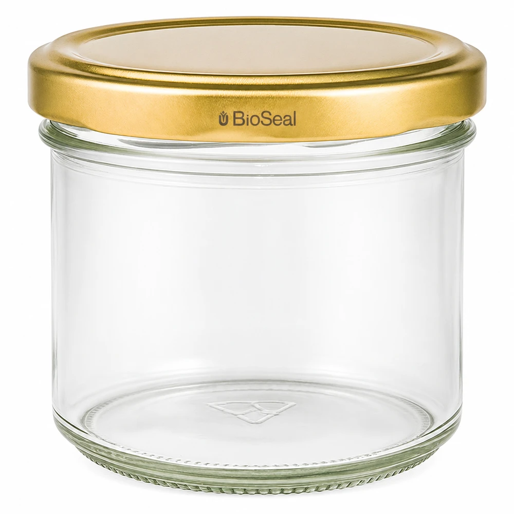 125ml bekers met BioSeal deksel goud UNiTWIST UNiTWIST beker 125ml met gouden TO66 BioSeal deksel - inmaakpot voor jam en conserven