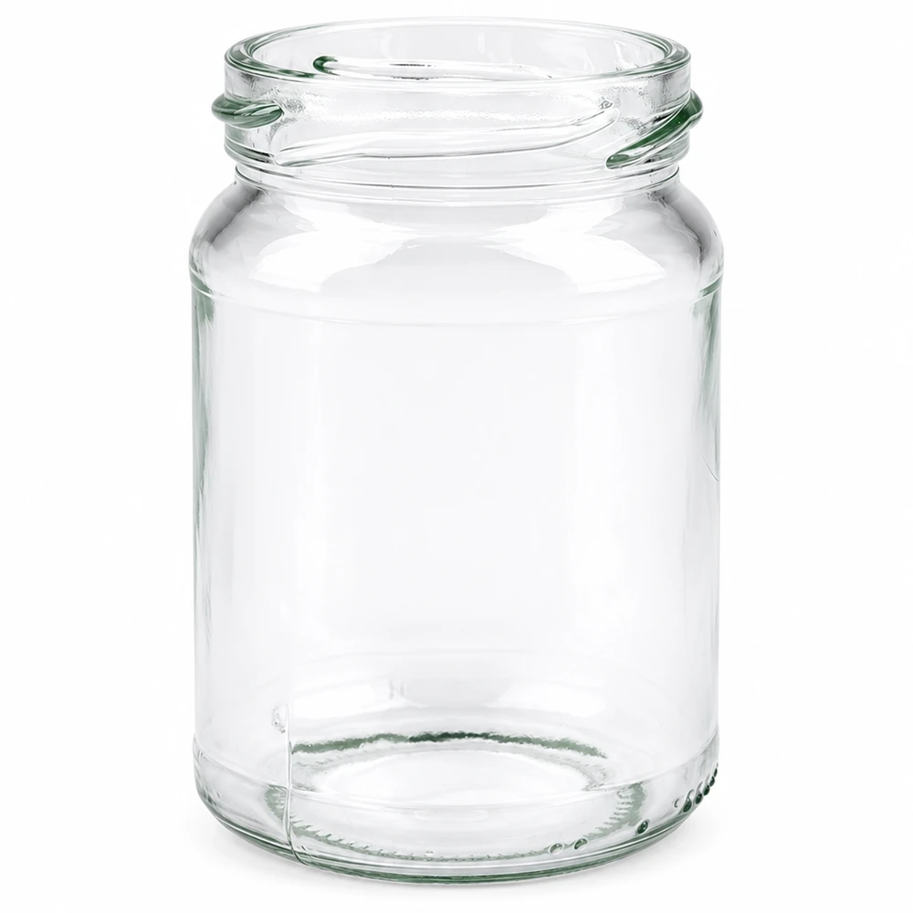 205ml rond glas zonder deksel (TO58) UNiTWIST UNiTWIST Runda205 ronde pot 205ml TO58 schroefdraad leeg transparante inmaakpot voorraadpot