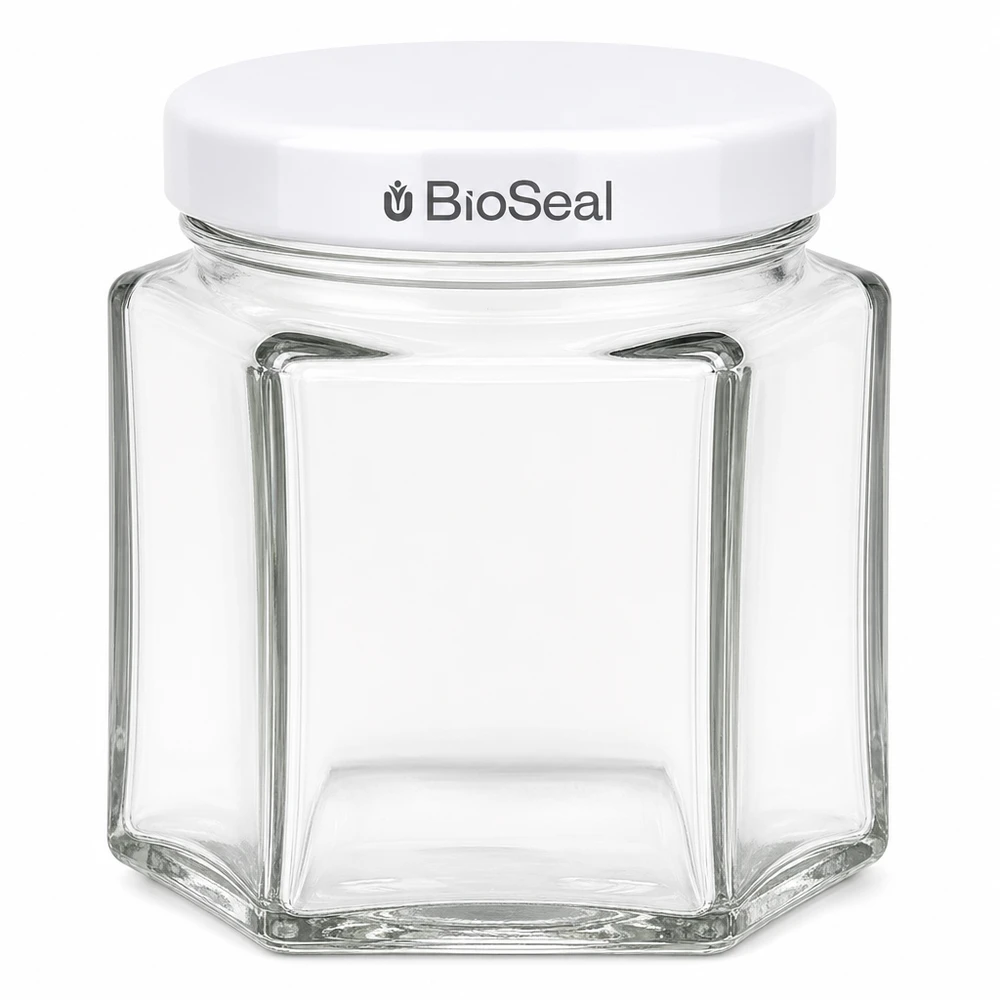 47ml hexaglas met BioSeal deksel wit UNiTWIST 47ml hexaglas met BioSeal deksel wit UNiTWIST