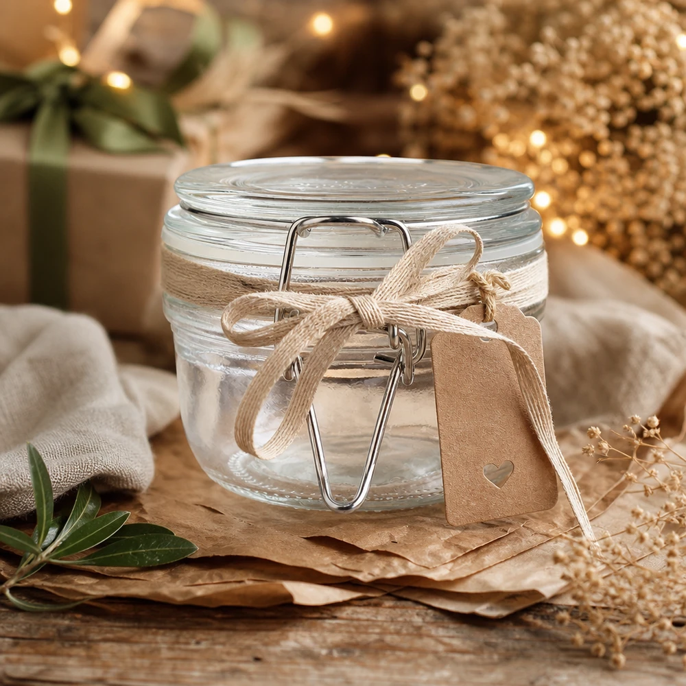 Decoratieve 200 ml schommelpot met rustiek cadeaulint voor stijlvol keukengebruik