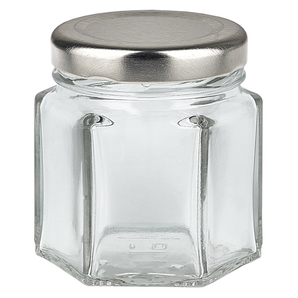 47ml hexaglas met BasicSeal deksel zilver UNiTWIST