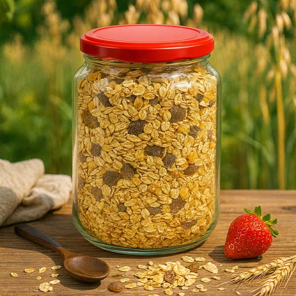 795ml rond glas met BasicSeal deksel rood UNiTWIST