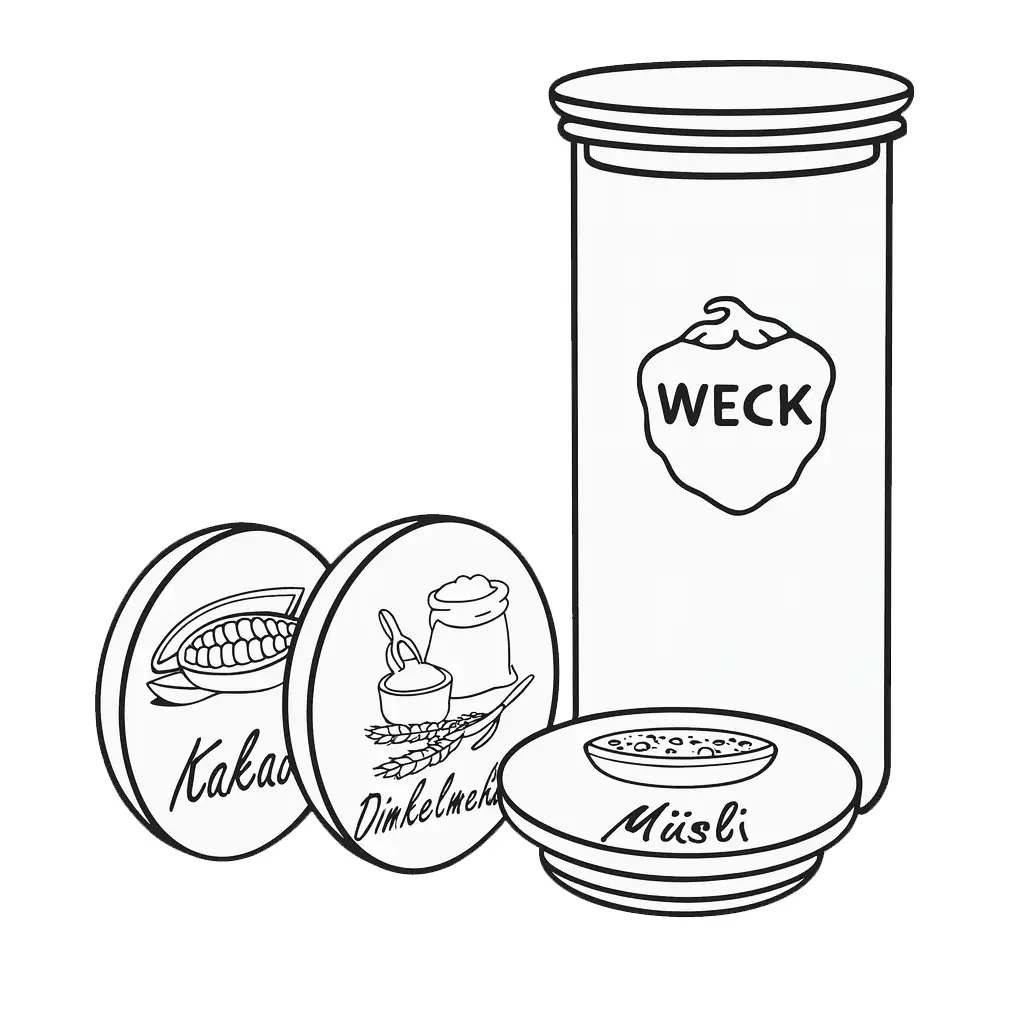 Weckpotjes met bedrukte houten deksels