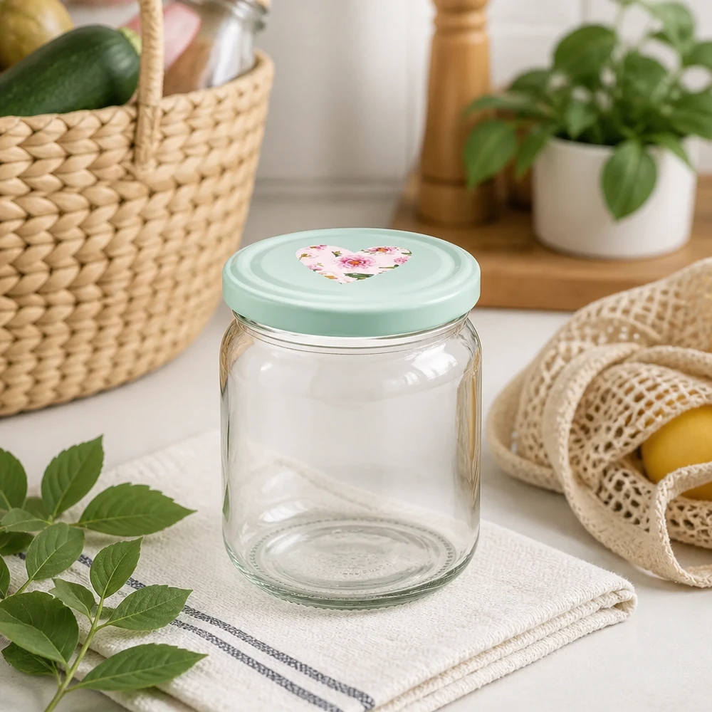 Ronde pot van 408 ml + deksel BasicSeal mint hart UNiTWIST Ronde pot van 408 ml + deksel BasicSeal mint hart UNiTWIST