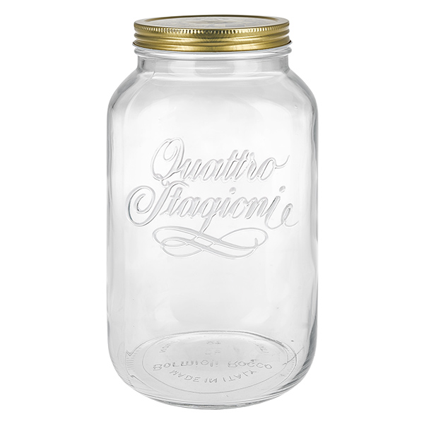 3800 ml rond glas "Quattro Stagioni" met deksel