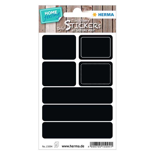 Schoolbord etiketten rechthoek (14 stickers)