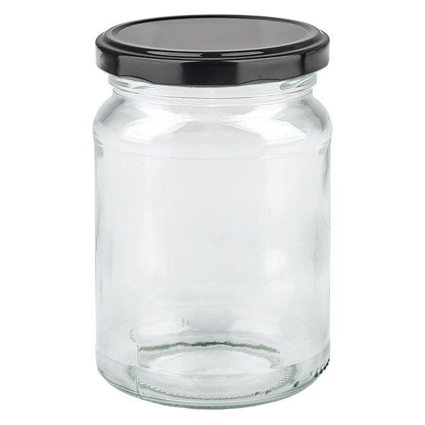 205ml rond glas met BasicSeal deksel zwart UNiTWIST 205ml rond glas met BasicSeal deksel zwart UNiTWIST