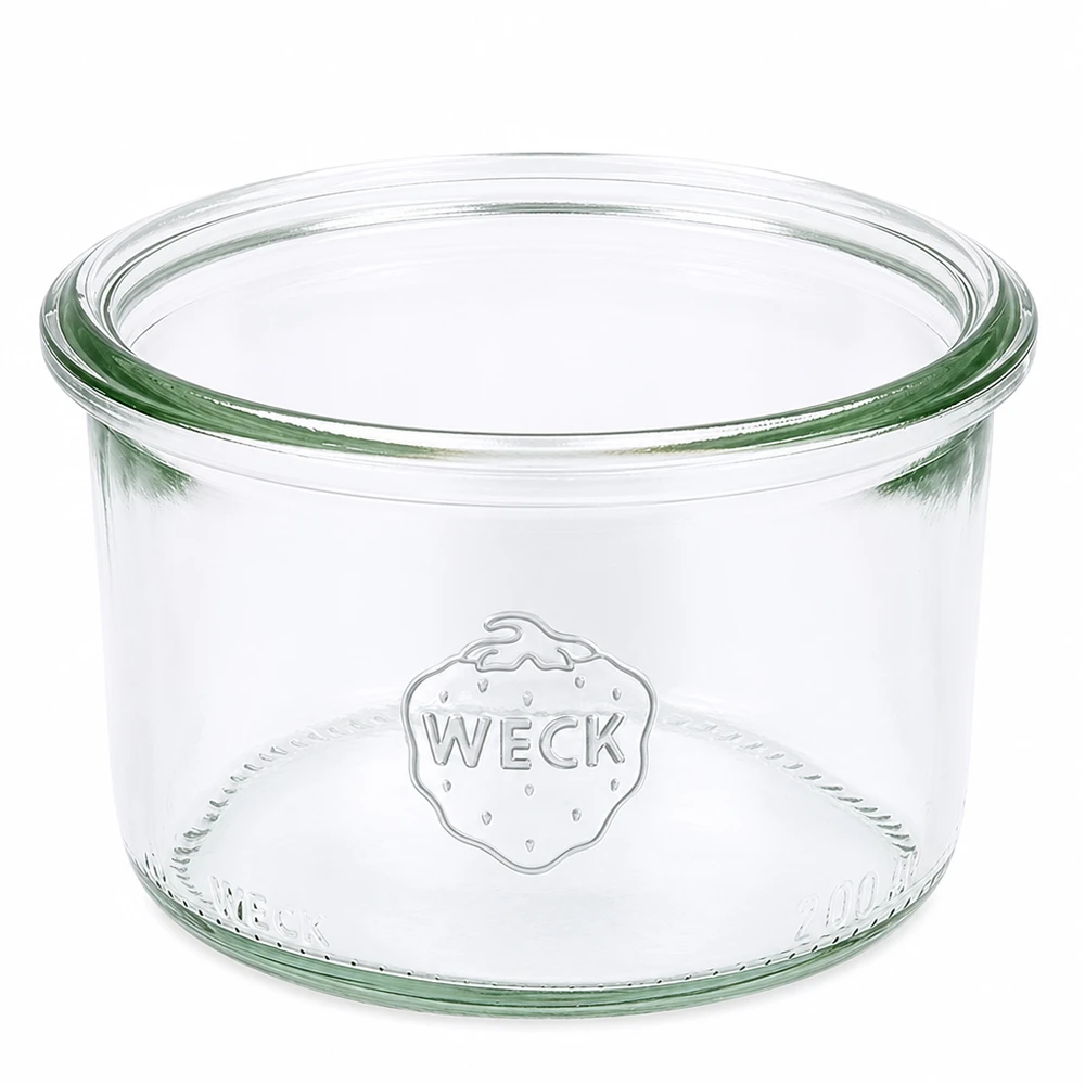 WECK RR80-pot van 200 ml WECK 200ml RR80 mason jar voor conserveren en inblikken met WECK logo