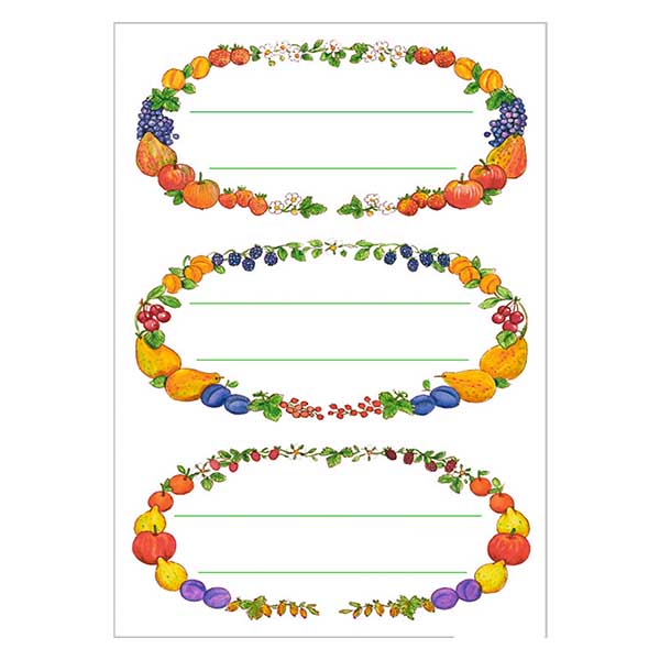 Keuken etiketten "Fruit kransen" (12 stickers)