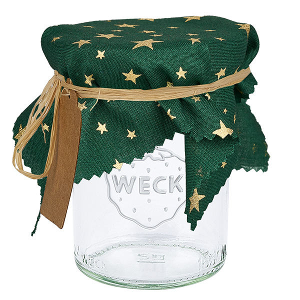 Stoffen doily sterren groen 150x150mm vierkant