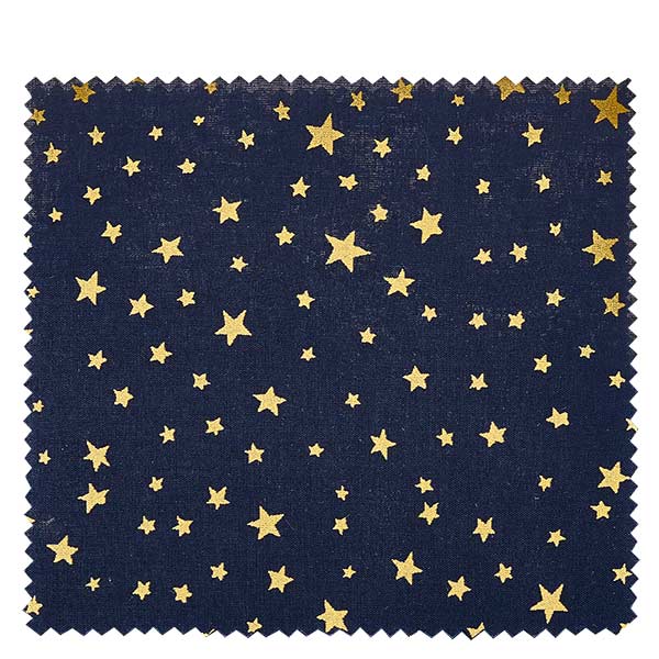 Stoffen lapje voor deksel blauw met sterren 15cm hoekig Stoffen lapje voor deksel blauw met sterren 15cm hoekig