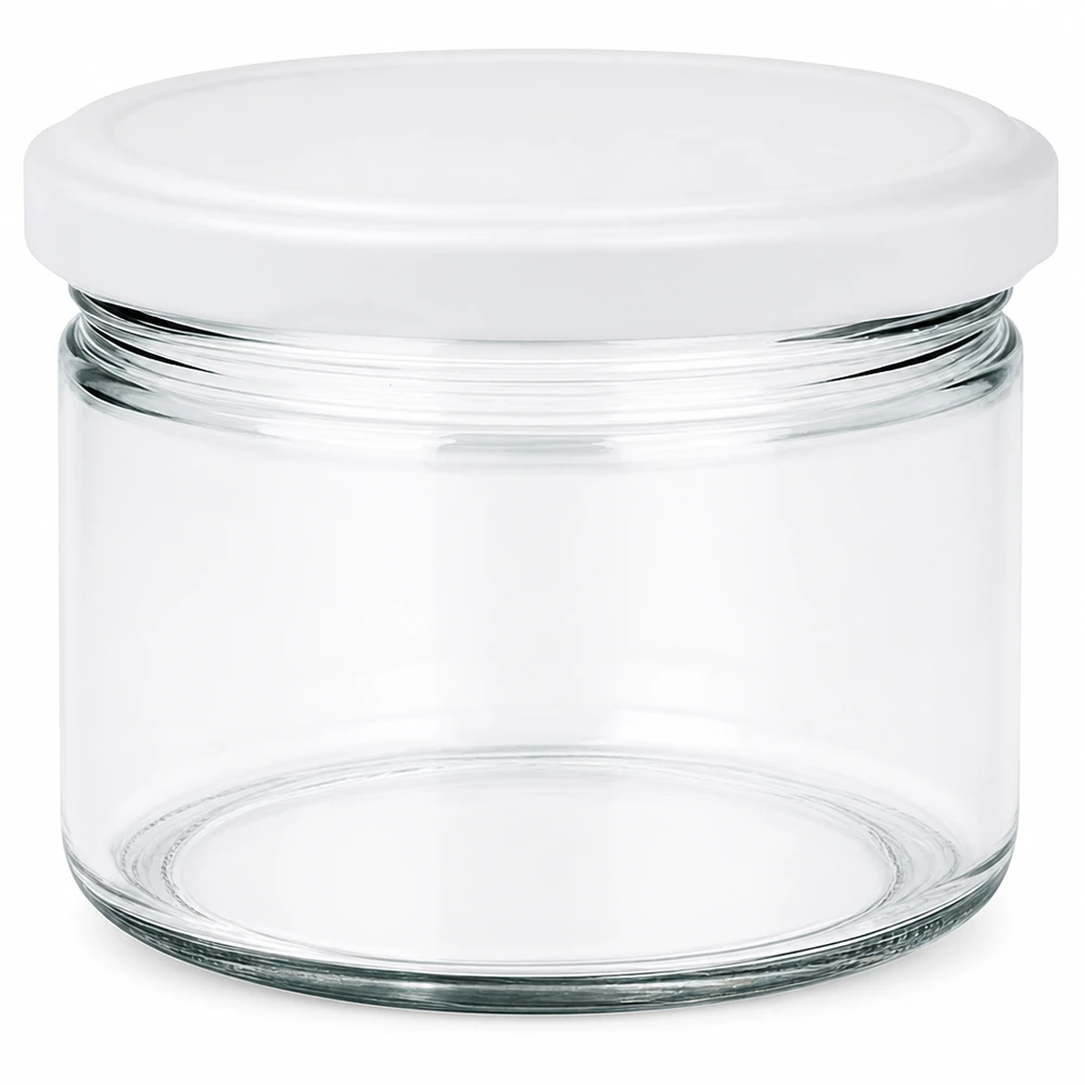 540ml rond glas met BasicSeal deksel wit UNiTWIST Ronde pot 540 ml met wit BasicSeal deksel UNiTWIST - lege voorraadpot van helder glas voor keuken en huishouden