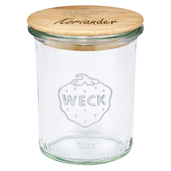 Houten dekselset "Koriander" met WECK weckpot 160ml Houten dekselset "Koriander" met WECK weckpot 160ml