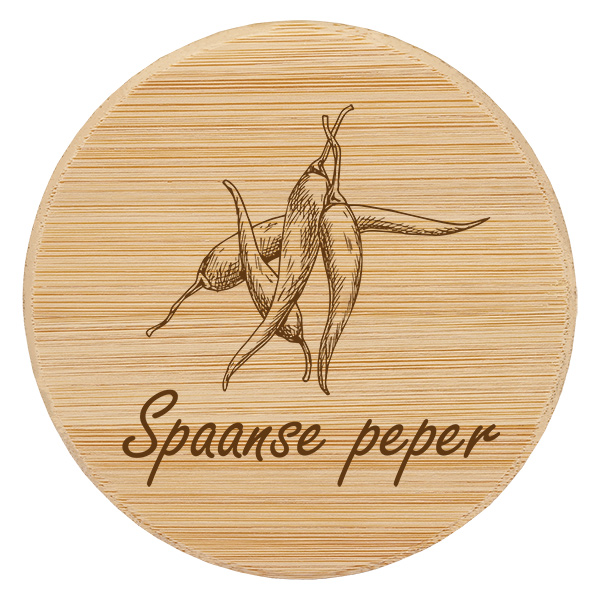 Houten deksel "Spaanse peper" voor WECK RR60 Houten deksel "Spaanse peper" voor WECK RR60