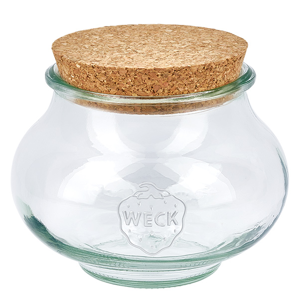 560ml juwelenglas WECK RR80 met kurk WECK juwelenpot 560ml RR80 met natuurlijk kurkdeksel voorraadpot inmaakpot met kurkdeksel