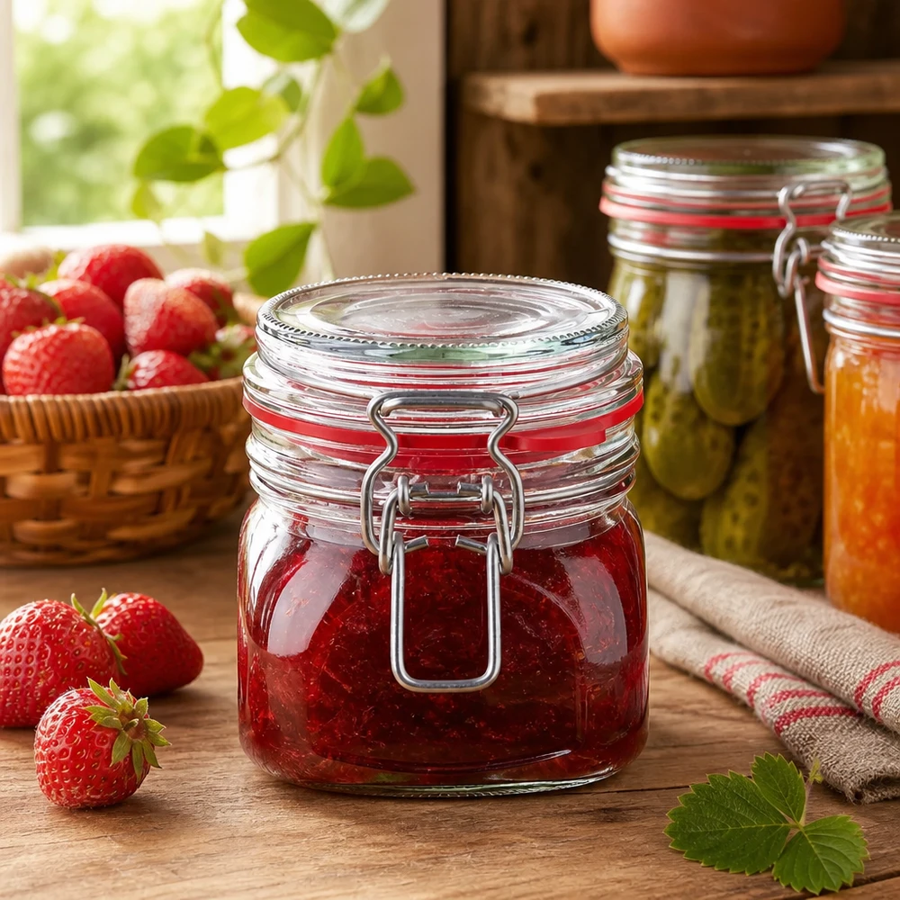 Glazen voorraadpot 370ml met draaidop ideaal voor jam en marmelade