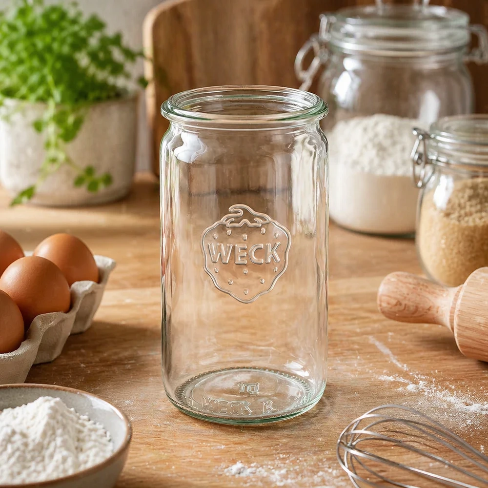WECK RR60 glazen cilinderpot van 340 ml WECK RR60 glazen cilinderpot van 340 ml