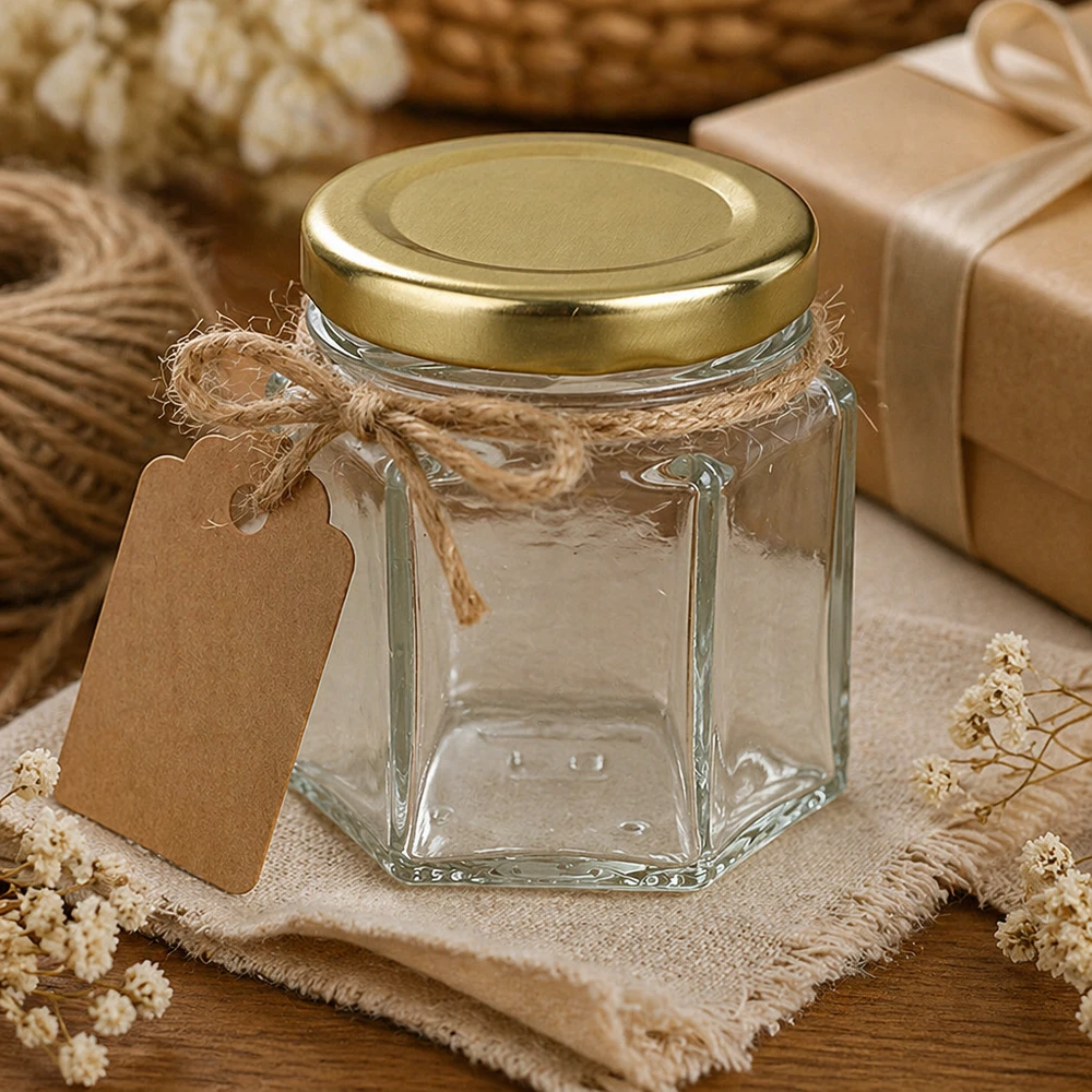 47ml hexaglas met BasicSeal deksel goud UNiTWIST 47ml hexaglas met BasicSeal deksel goud UNiTWIST