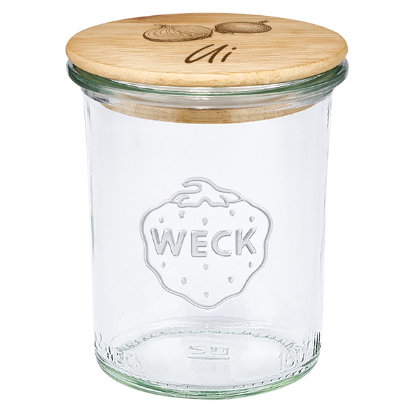 Houten dekselset "Ui" met WECK weckpot 160ml Houten dekselset "Ui" met WECK weckpot 160ml