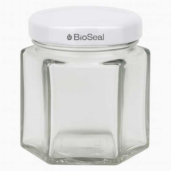 47ml hexaglas met BioSeal deksel wit UNiTWIST