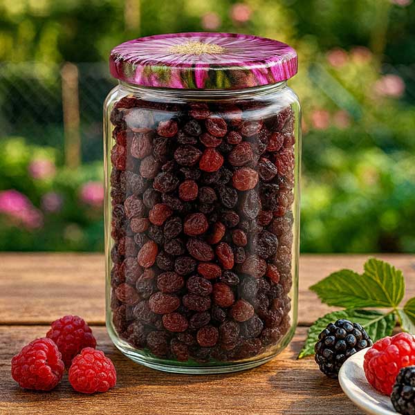 795ml rond glas met BasicSeal deksel Bloemen decor UNiTWIST